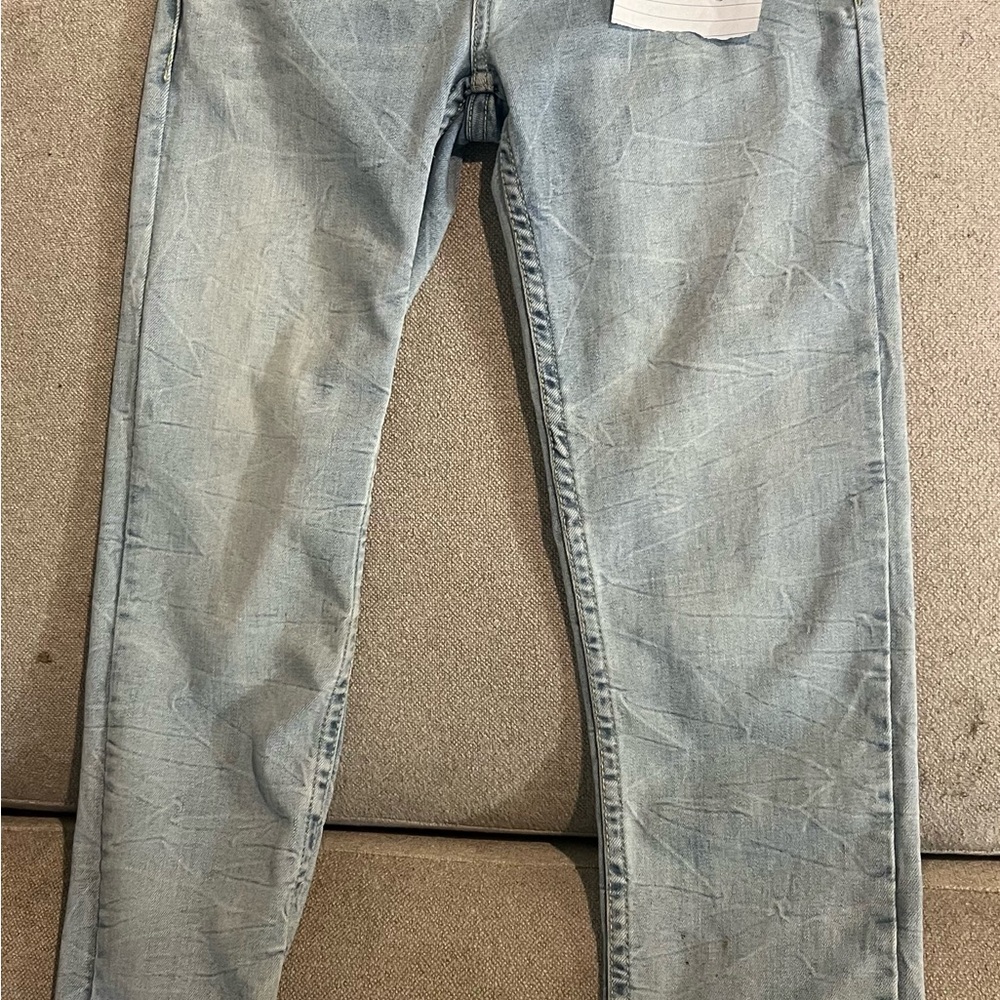 Levi's Blue Straight-Leg Jeans with Distressed Details